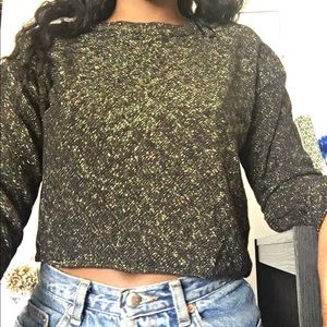 Gold sparkling crop top